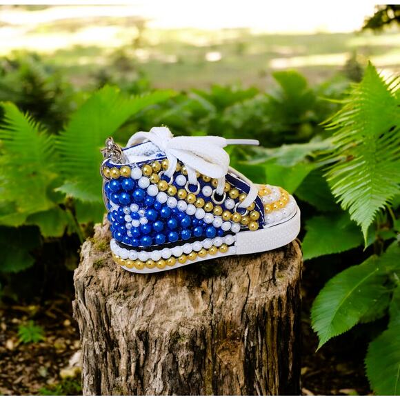 Sigma Gamma Rho Keychain Blue Pearls Custom Made Shoe - Picture 3 of 4
